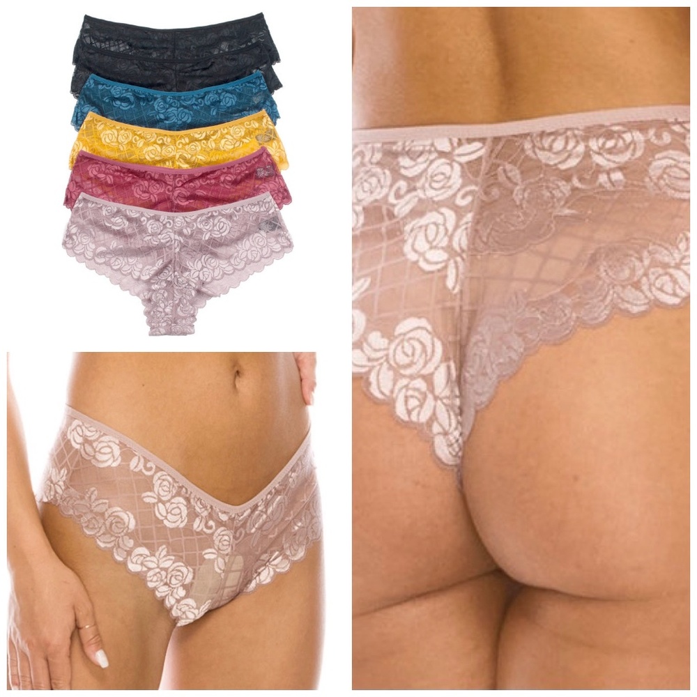 Floral Lace/Chevron Cheeky Hipster Panty NEW!